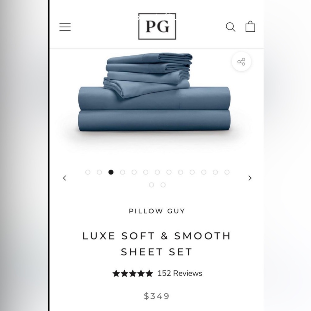 PG Pillow Guy Luxe Soft and Smooth King Sheet set- 600TC